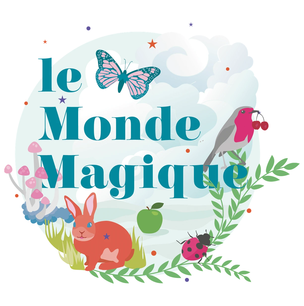 Logo illustré de la crèche Le Monde Magique, espace de vie enfantine à Bevaix